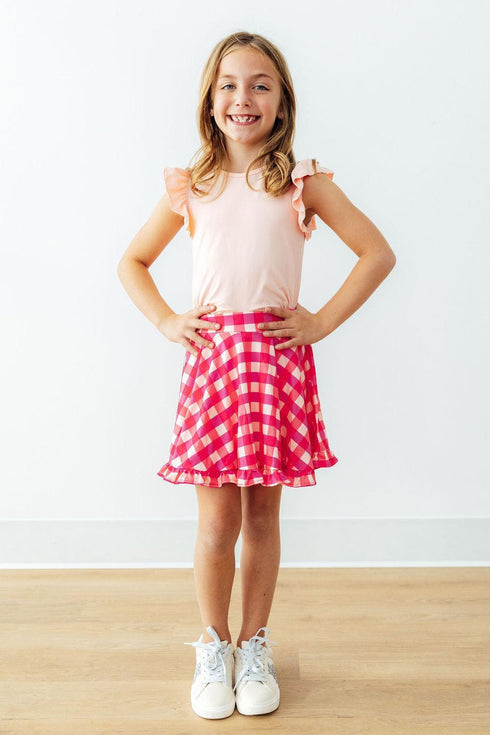 hot-pink-gingham-ruffle-twirl-skort-Mila&Rose-Sophia's Style-3
