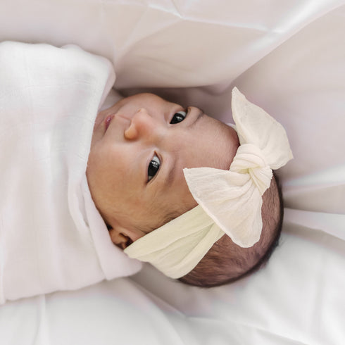 itty-bitty-knot-oatmeal Baby Bling Bows clips headbands - Sophia's Style-