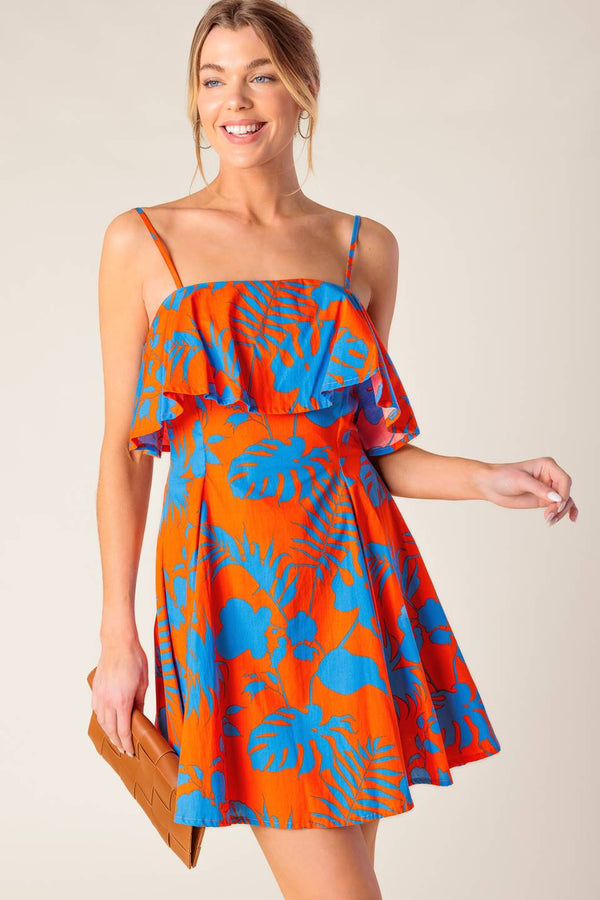 stopping-time-orange-woven-mini-dress Flying Tomato-Sophia's StyleDRESSES-1