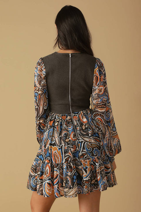 savor-the-season-woven-and-denim-mini-dress Flying Tomato-Sophia's Style-2