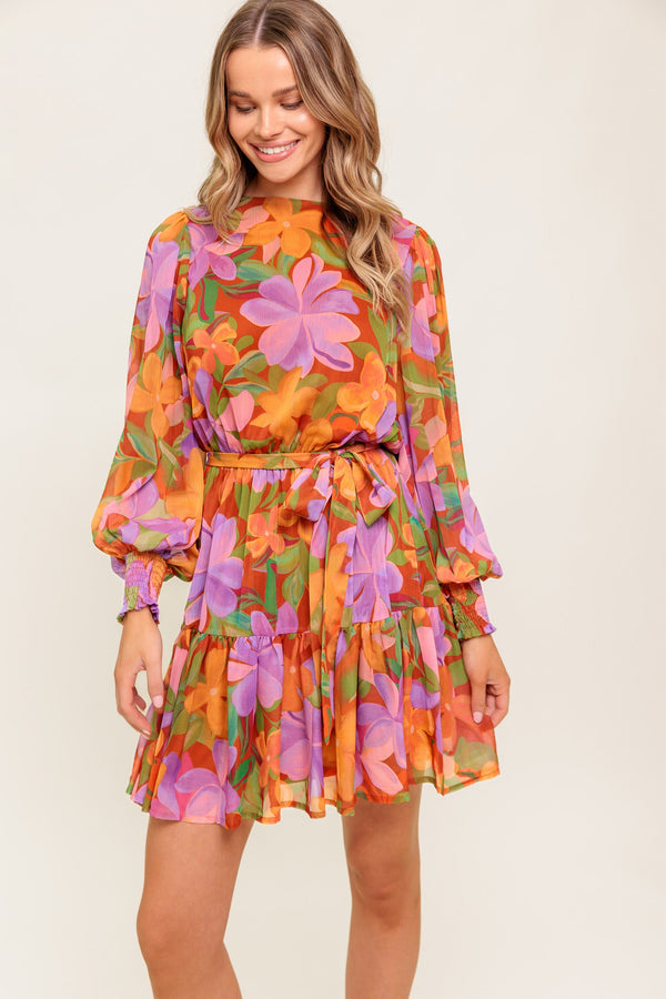 muted-garden-woven-mini-dress Flying Tomato-Sophia's StyleDRESSES-1