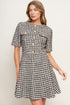 ELEGANT CHECK TWEED MINI DRESS