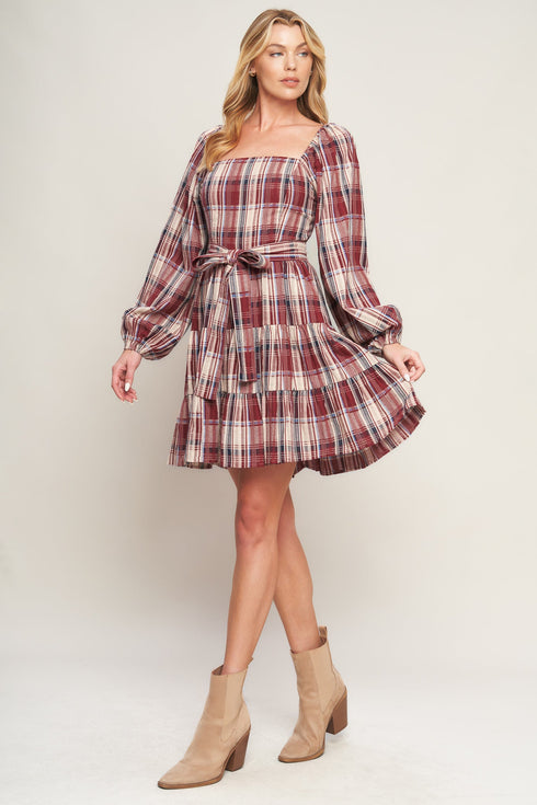 honey-hug-plaid-mini-dress Flying Tomato - Sophia's StyleDRESSES-1
