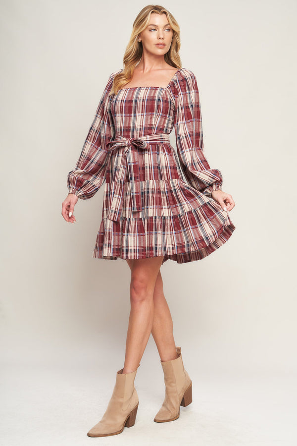 honey-hug-plaid-mini-dress Flying Tomato - Sophia's StyleDRESSES-1