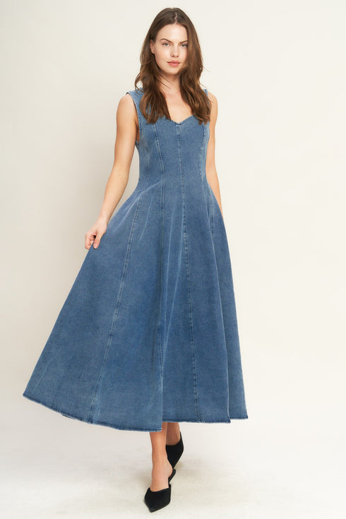 stars-ahead-denim-midi-dress-1 Flying Tomato - Sophia's Style-2