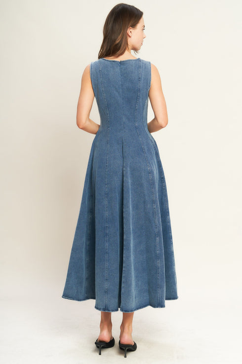 stars-ahead-denim-midi-dress-1 Flying Tomato - Sophia's Style-4