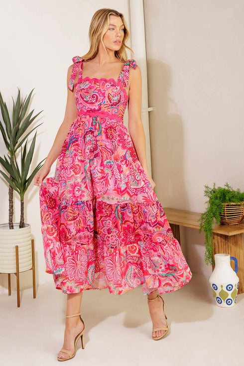still-deciding-fuchsia-woven-midi-dress Flying Tomato-Sophia's StyleDRESSES-1