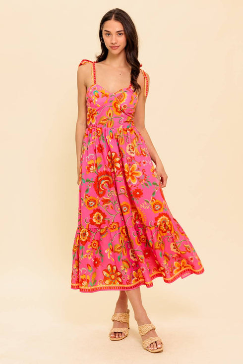 garden-gathering-pink-woven-midi-dress Flying Tomato-Sophia's StyleDRESSES-1