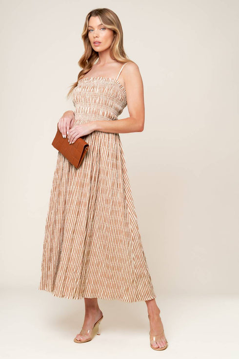 valhalla-brown-striped-woven-midi-dress Flying Tomato-Sophia's Style-3