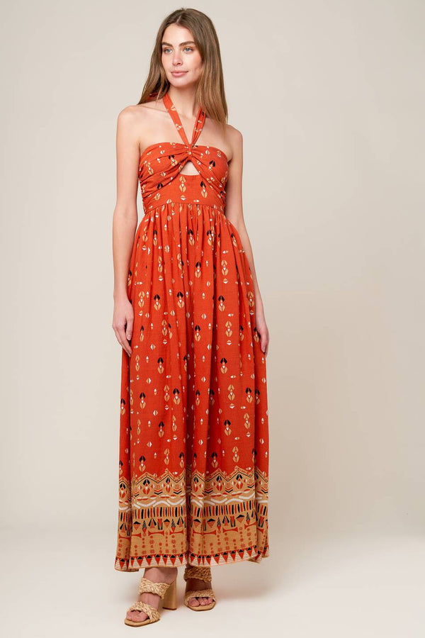 sidewalk-cafe-terracotta-woven-maxi-dress Flying Tomato-Sophia's StyleDRESSES-1