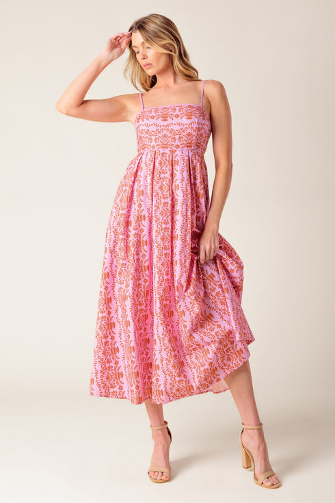 the-evette-pink-woven-midi-dress Flying Tomato-Sophia's Style-3