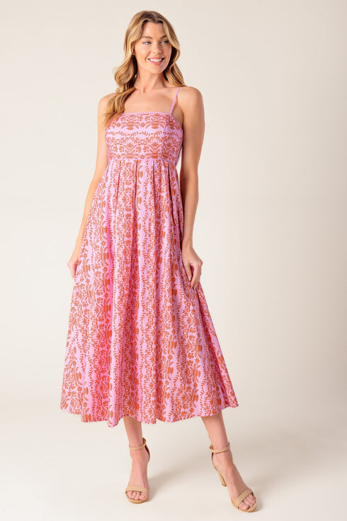 the-evette-pink-woven-midi-dress Flying Tomato-Sophia's Style-6
