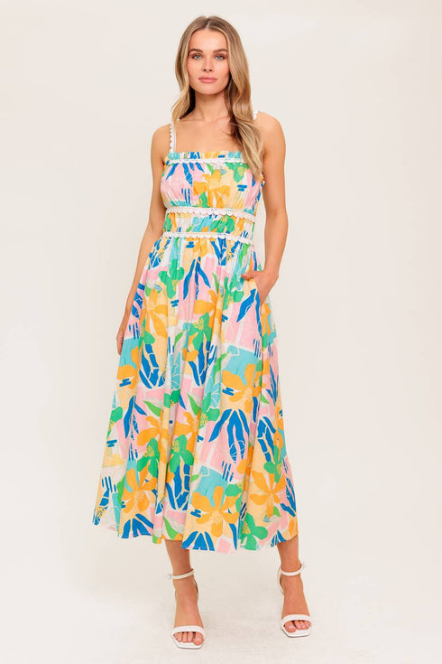 sunlit-garden-pink-blue-woven-midi-dress Flying Tomato-Sophia's StyleDRESSES-1