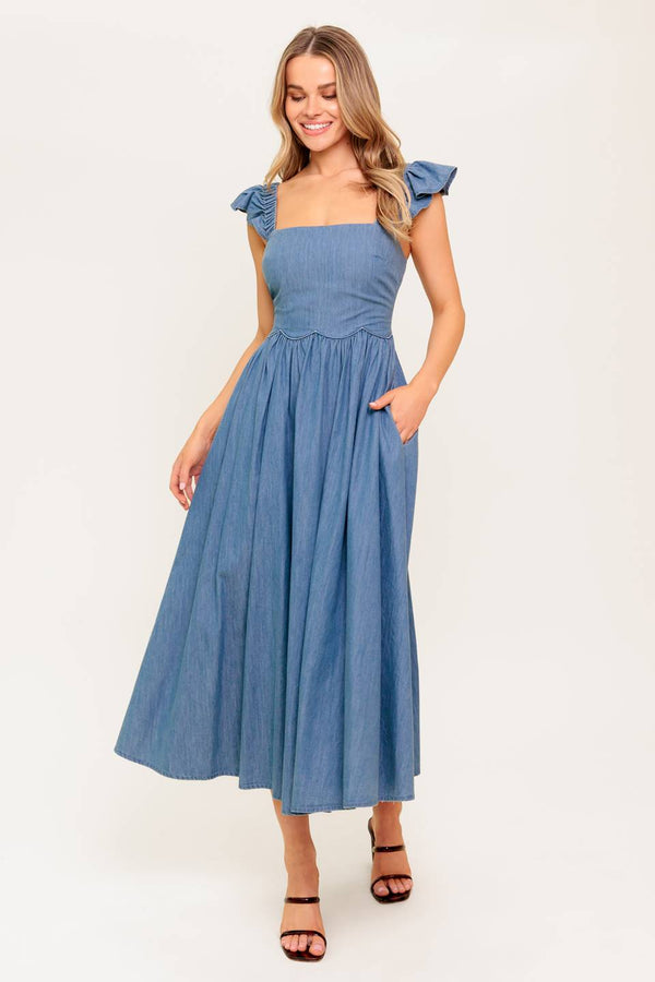 driftwood-petal-chambray-midi-dress Flying Tomato-Sophia's StyleDRESSES-1