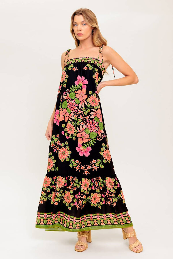 summer-glow-black-woven-maxi-dress Flying Tomato-Sophia's StyleDRESSES-1