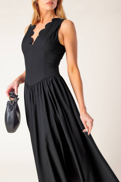 for-the-record-black-woven-midi-dress Flying Tomato-Sophia's Style-8