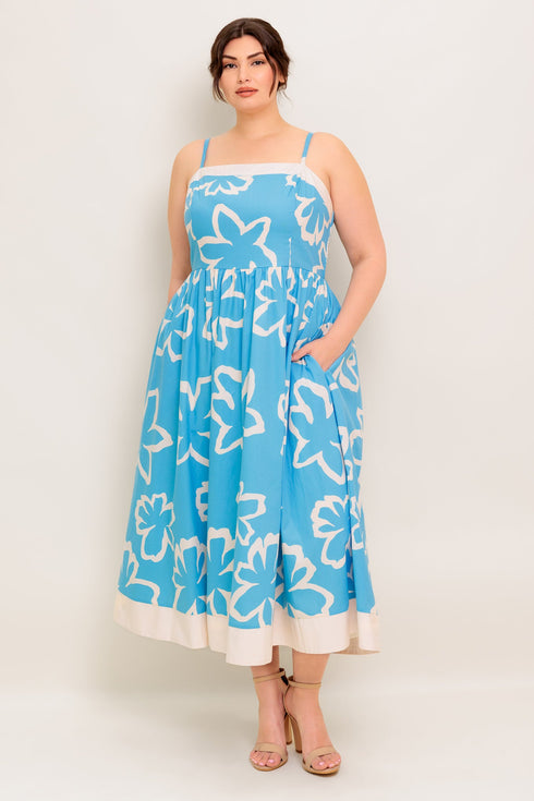 serene-petals-blue-woven-midi-dress Flying Tomato-Sophia's Style-12