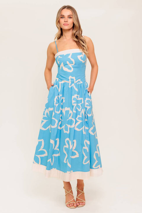 serene-petals-blue-woven-midi-dress Flying Tomato-Sophia's Style-3