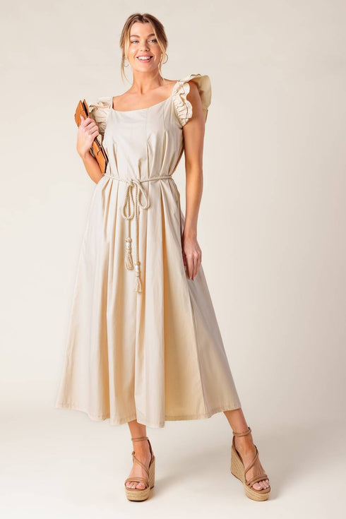 champagne-toast-taupe-woven-midi-dress Flying Tomato-Sophia's Style-3
