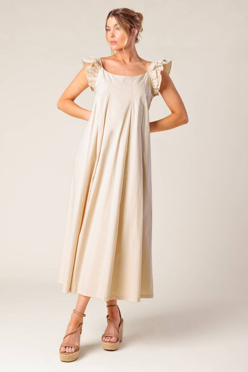 champagne-toast-taupe-woven-midi-dress Flying Tomato-Sophia's Style-5