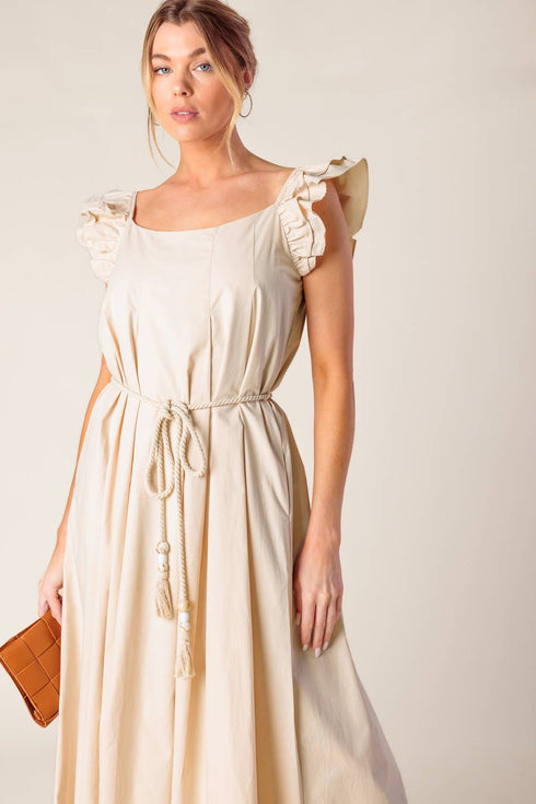 champagne-toast-taupe-woven-midi-dress Flying Tomato-Sophia's Style-6