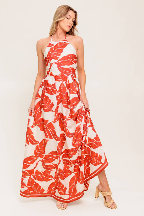 first-glance-red-woven-midi-dress Flying Tomato-Sophia's StyleDRESSES-1