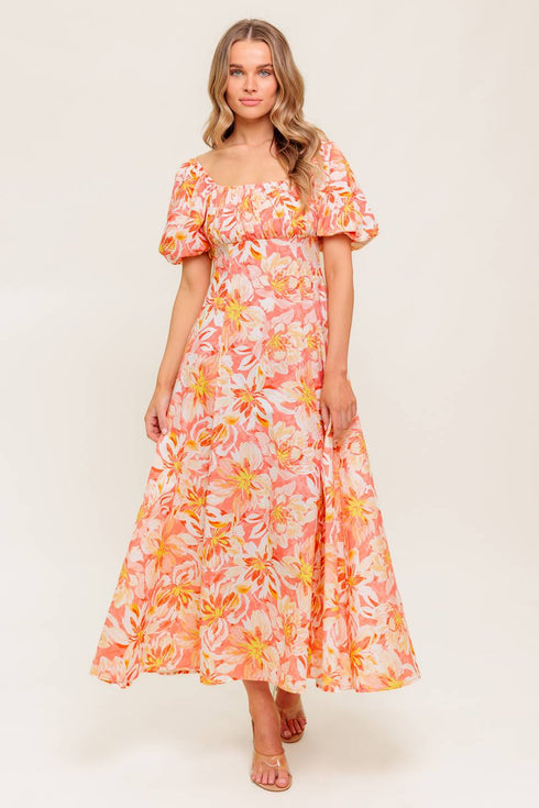 ocean-florals-coral-woven-midi-dress Flying Tomato-Sophia's Style-2
