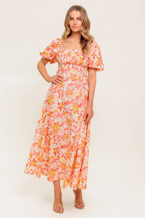 ocean-florals-coral-woven-midi-dress Flying Tomato-Sophia's Style-3