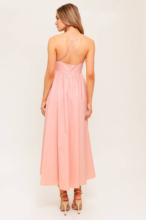 fern-kissed-coral-woven-midi-dress Flying Tomato-Sophia's Style-7