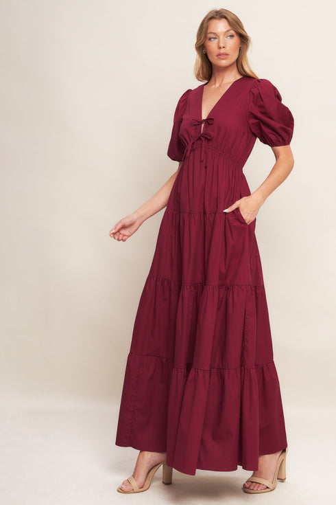 summer-glow-burgundy-woven-maxi-dress Flying Tomato - Sophia's StyleDRESSES-1