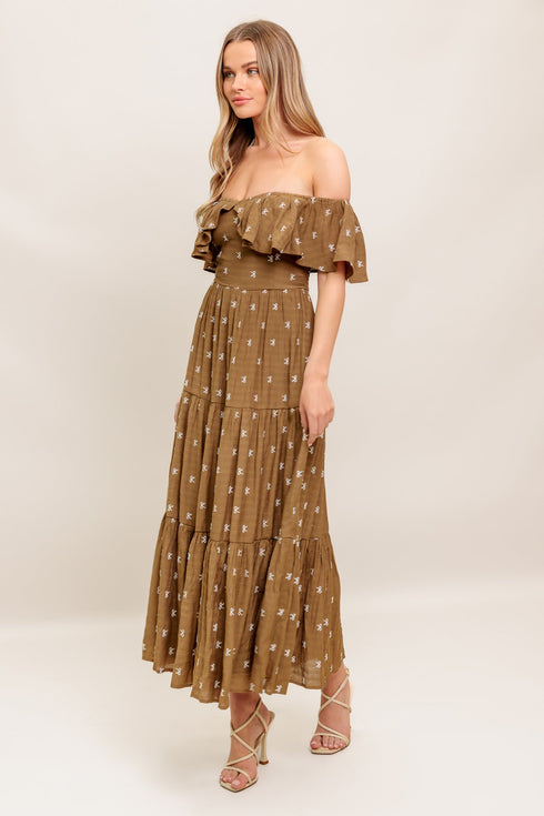 belle-amour-brown-woven-midi-dress Flying Tomato-Sophia's Style-7