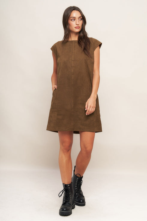 quiet-luxury-edge-faux-suede-midi-shift-dress Sophia's Style-5