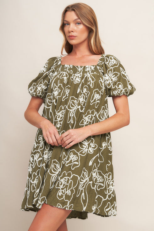 botanical-outline-woven-mini-dress Sophia's Style-2