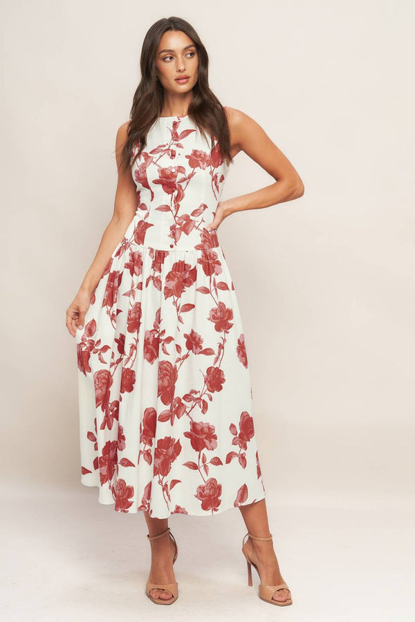 roma-floral-woven-midi-dress Flying Tomato-Sophia's StyleDRESSES-1