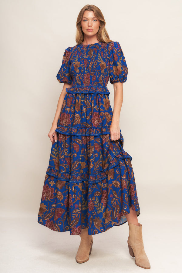 bohemian-navy-floral-woven-midi-dress Sophia's StyleDRESSES-1