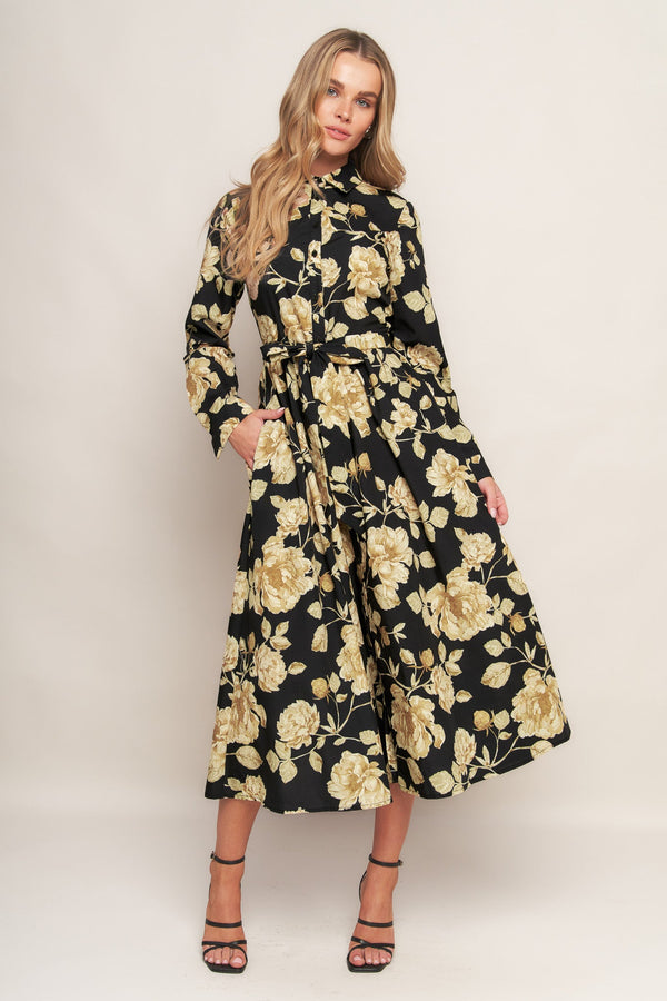 midnight-bloom-black-woven-midi-dress Flying Tomato-Sophia's StyleDRESSES-1