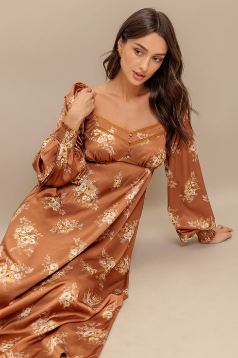 caramel-sunset-woven-midi-dress Flying Tomato-Sophia's StyleDRESSES-1