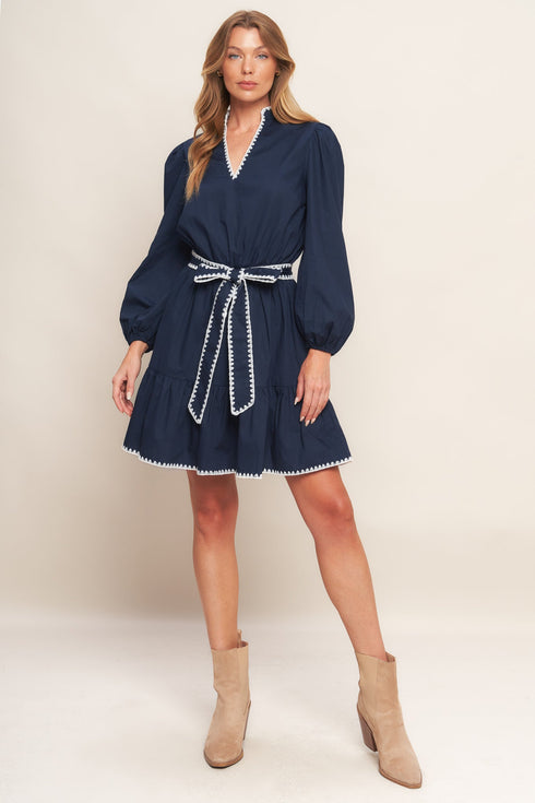 urban-noir-navy-woven-mini-dress Sophia's Style-3