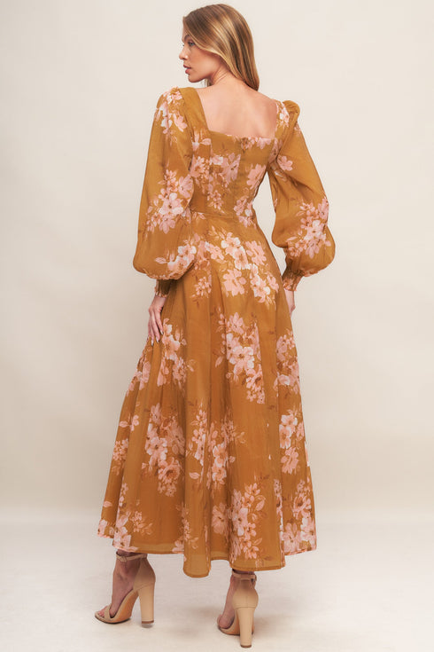 golden-blossom-woven-ankle-dress Flying Tomato - Sophia's Style-4