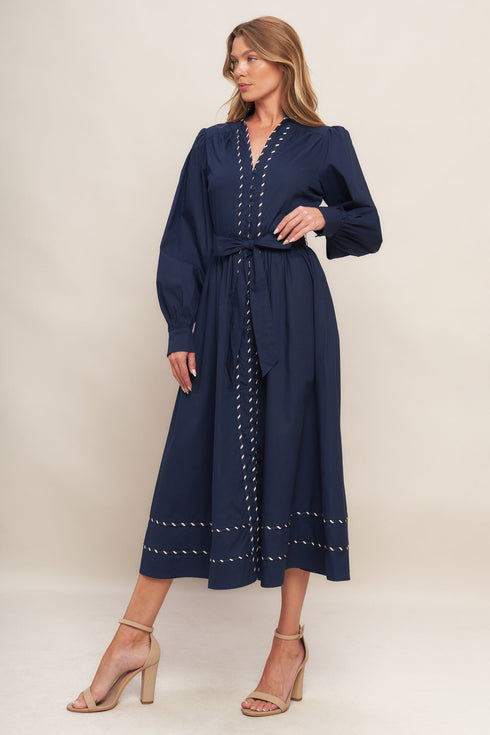 shine-bright-navy-long-slleve-woven-midi-dress Sophia's Style-4