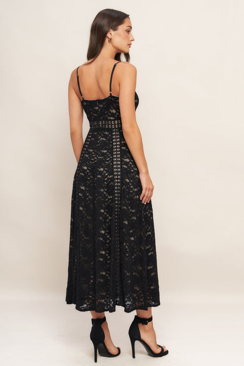 romantic-noir-nights-woven-lace-midi-dress Sophia's Style-5