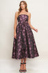 AUBERGINE CHIC JACQUARD WOVEN MIDI DRESS