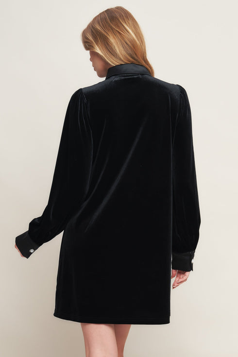 VELVET POWER BLACK MINI DRESS