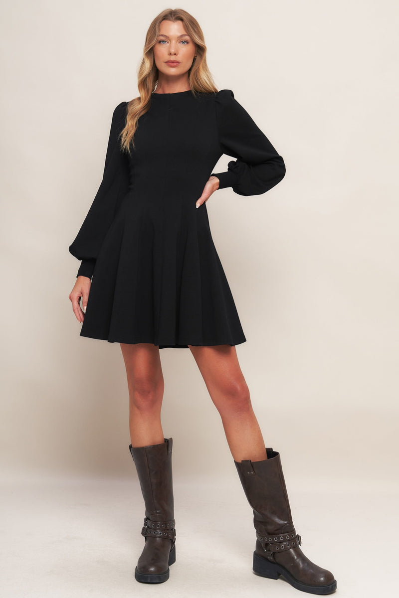 blue dress for baby girl BLACK SWAN HEAVY KNIT MINI DRESS at Sophia's Style – SophiasStyle.com main image 0