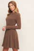 autumn-coffee-brown-knit-mini-dress Flying Tomato - Sophia's Style-4