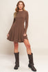 autumn-coffee-brown-knit-mini-dress Flying Tomato - Sophia's Style-3