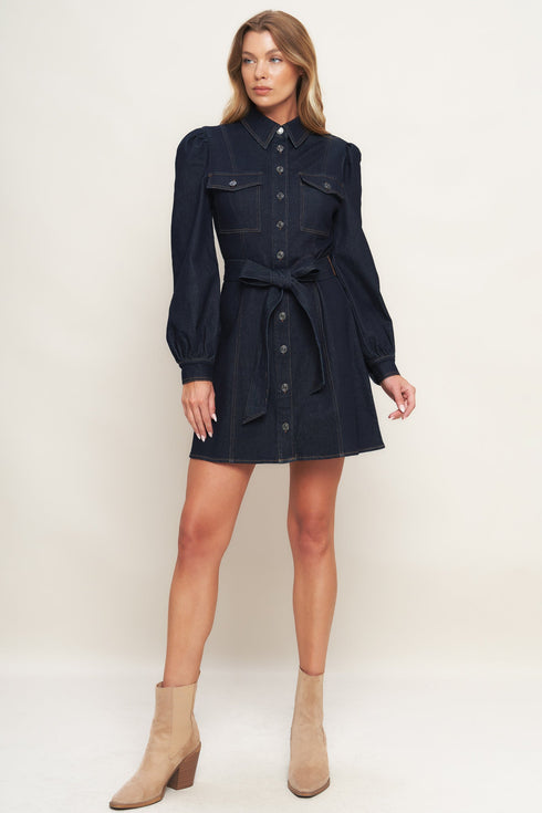 holiday-dark-indigo-denim-mini-dress Flying Tomato - Sophia's Style-3