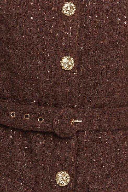 LOVELY HERITAGE TWEED MIDI DRESS