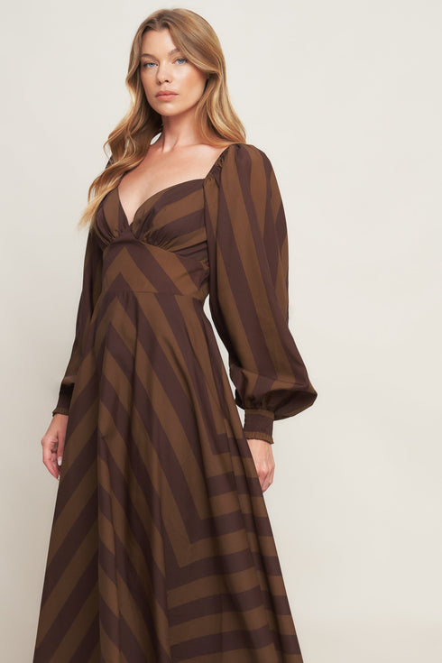 brown-goddess-flow-woven-midi-dress Flying Tomato - Sophia's Style-4