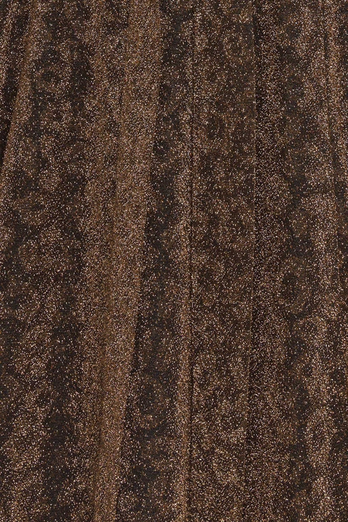 GOLDEN HORIZON METALLIC WOVEN MIDI DRESS